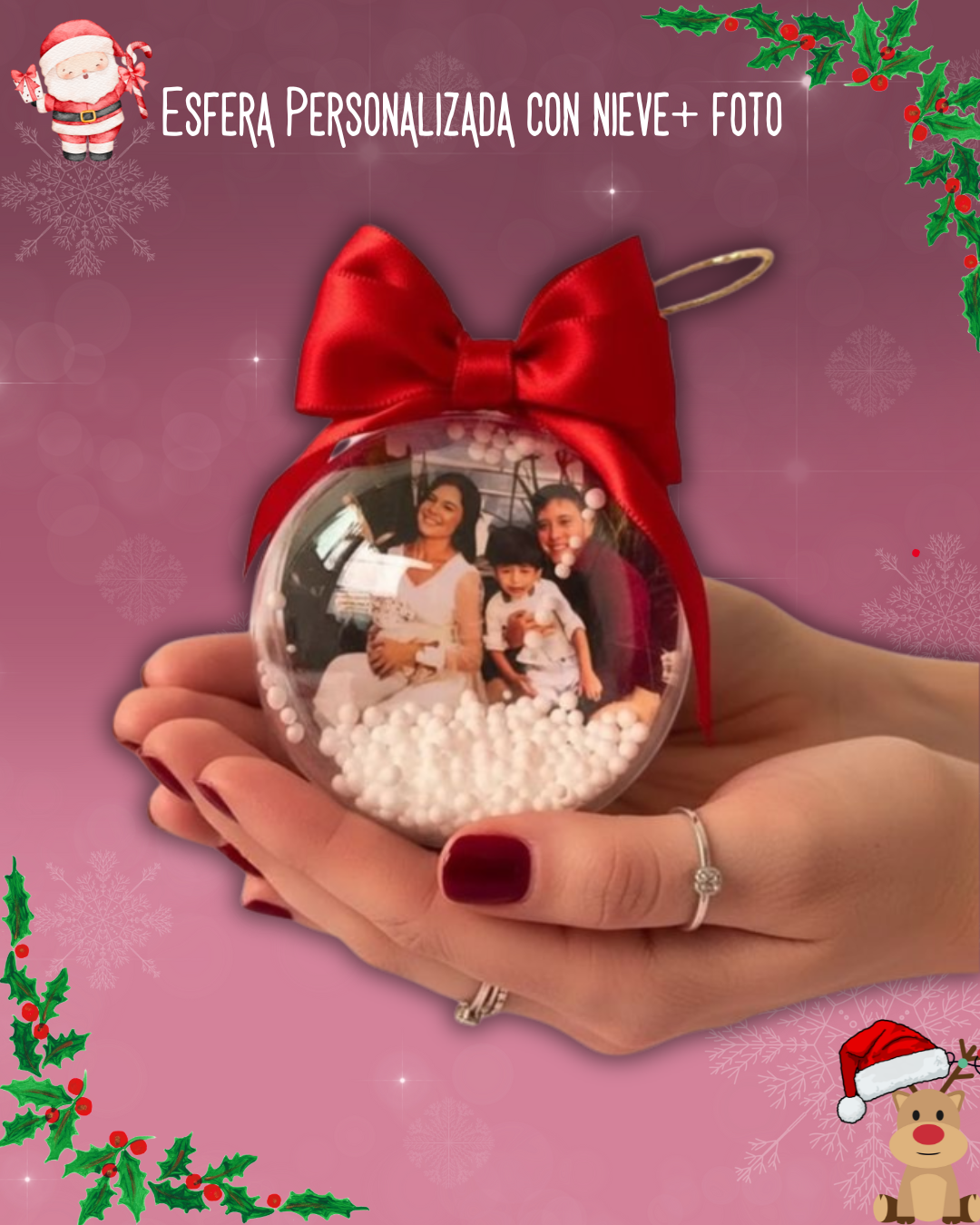 Esfera Personalizada Nieve + FOTO